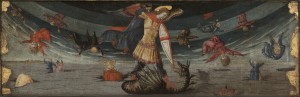 Bicci c1418 The fall of the rebel angels with St Michael fighting the dragon
